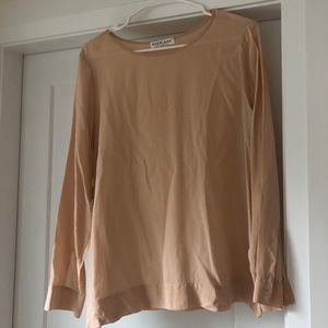 Everlane peach silk top, size M